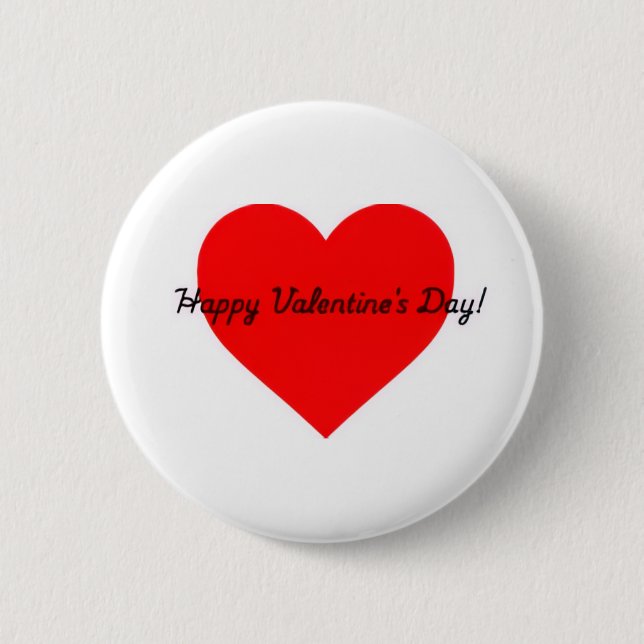 Frohe Valentinstag-Taste Button (Vorderseite)