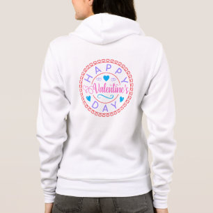 Frohe Valentinstag-Text mit Rosen Rahmen-23245 Hoodie