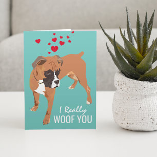 Frohe Valentinstag vom Hund   Boxer Hund Karte