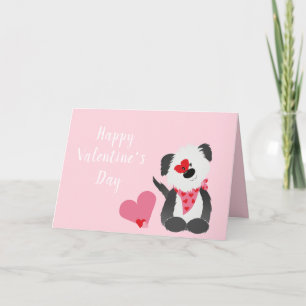 Frohe Valentinstag Welpenherzen Rosa Karte