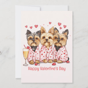 Frohe Valentinstag Yorkie Hunde Feiertagskarte