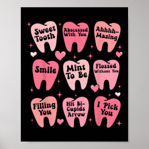 Frohe Valentinstag Zahnarzt Zähne Zahn Lustig Poster