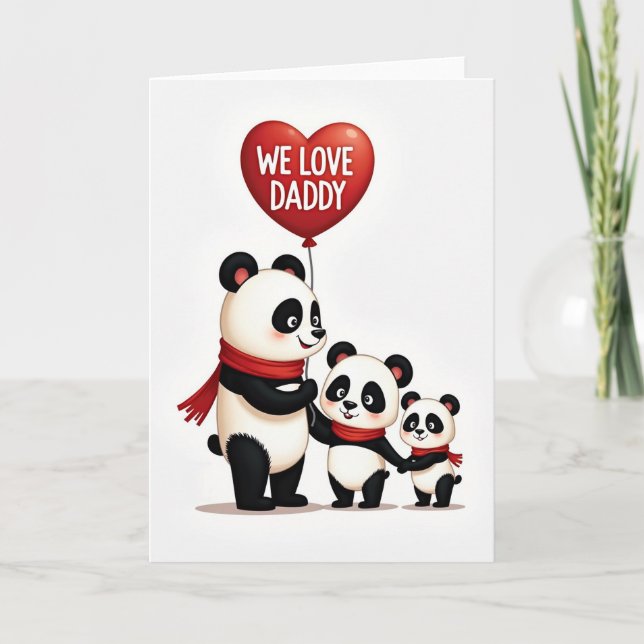 Frohe Vatertag Panda Karte (Vorderseite)