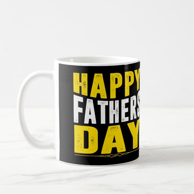 Frohe Vatertag-Typografie-Kaffeetasse in Fettdruck Kaffeetasse (Links)