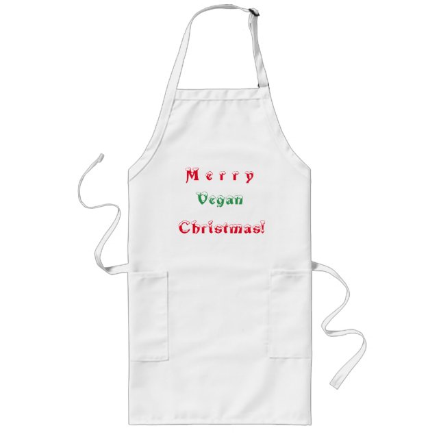 Frohe vegane Weihnachten Lange Schürze (Vorne)