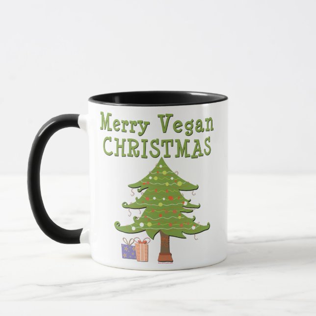 Frohe Vegane Weihnachten Tasse (Links)