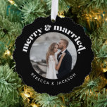 Frohe Verheiratete Schwarze Hochzeit Foto Weihnach Ornament Karte<br><div class="desc">Frohe Verheiratete Black Wedding Foto Weihnachtsschmuckkarte</div>