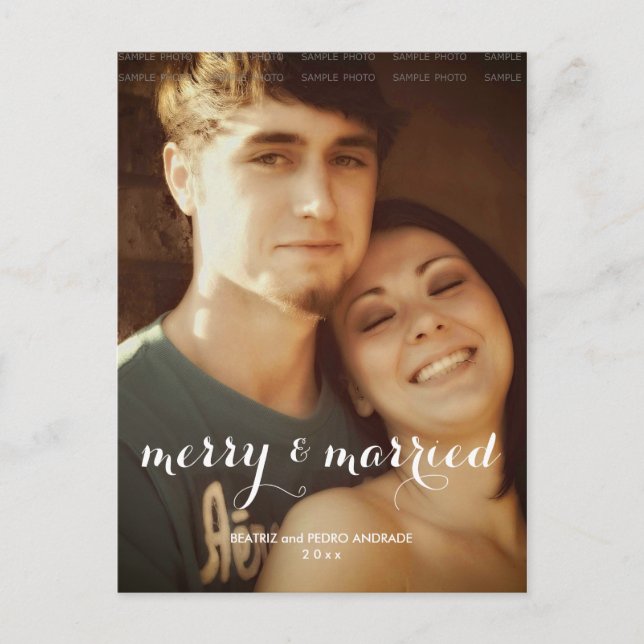 Frohe Verheiratete Weihnachten Foto Weiße Weihnach (Vorderseite)