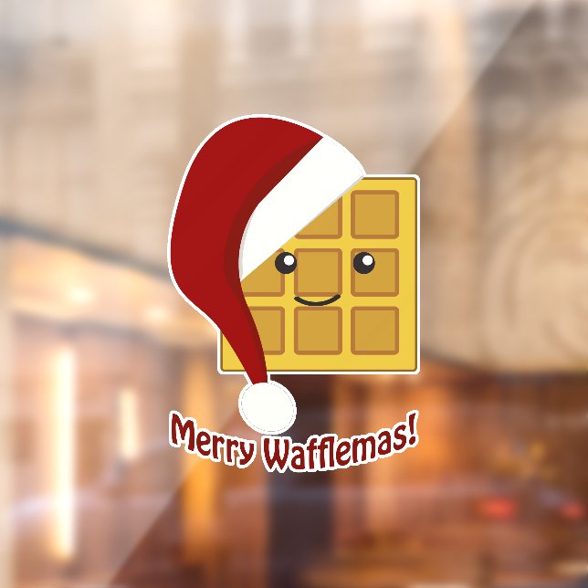 Frohe Wafflemas WeihnachtsWaffel  Fensteraufkleber (Blatt 2)