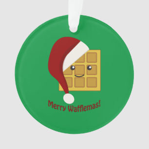 Frohe Wafflemas WeihnachtsWaffel Ornament