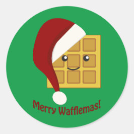 Frohe Wafflemas WeihnachtsWaffel Runder Aufkleber