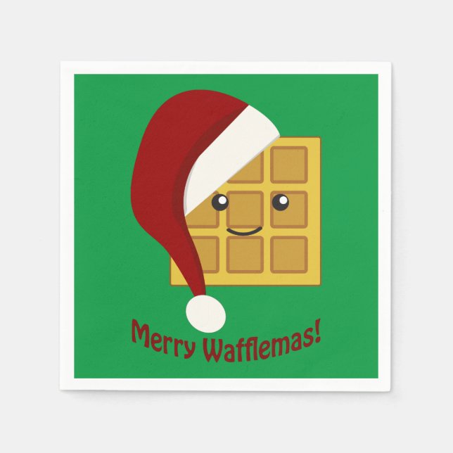 Frohe Wafflemas WeihnachtsWaffel Serviette (Vorderseite)
