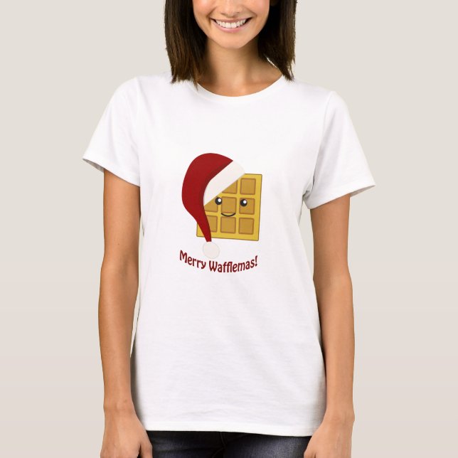 Frohe Wafflemas WeihnachtsWaffel T-Shirt (Vorderseite)