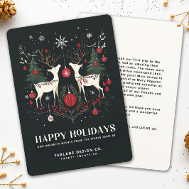 Frohe wärme skandinavische Weihnachtsbaum Feiertagskarte