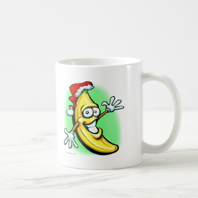Frohe Weihnacht-Bananen-guten Rutsch ins Neue Jahr Tasse (Rechts)