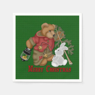 Frohe Weihnacht-Bärn-Feiertags-Servietten Serviette