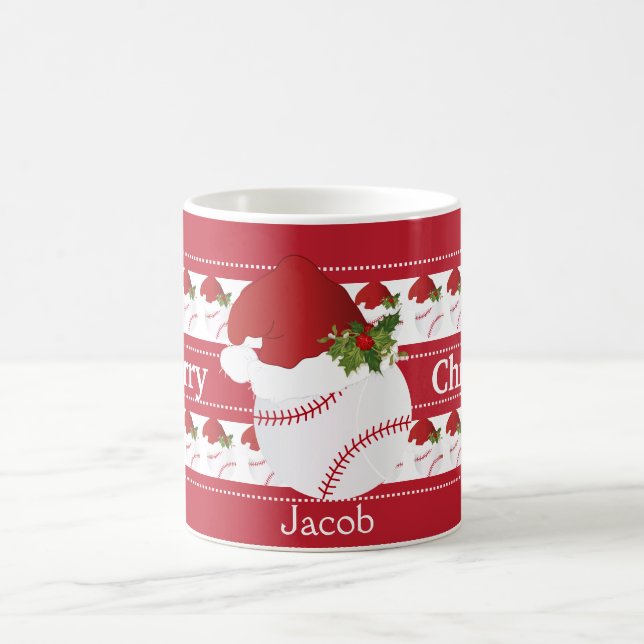 Frohe Weihnacht-Baseball Kaffeetasse (Mittel)