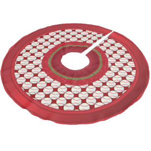 Frohe Weihnacht-Baseball-Liebhaber Polyester Weihnachtsbaumdecke