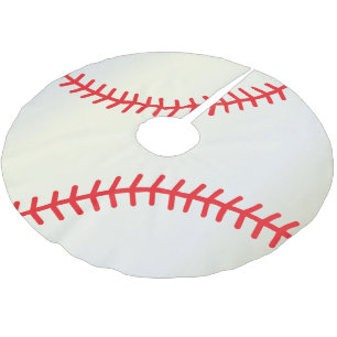Frohe Weihnacht-Baseball-Liebhaber Polyester Weihnachtsbaumdecke