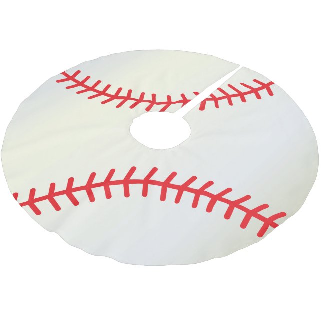 Frohe Weihnacht-Baseball-Liebhaber Polyester Weihnachtsbaumdecke (Schrägansicht)