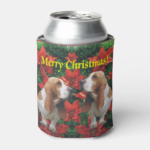 Frohe Weihnacht-Basset Dosenkühler
