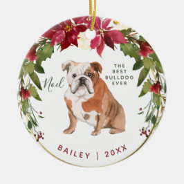 Frohe Weihnacht-Bulldogge | addieren das Foto Ihr Keramik Ornament