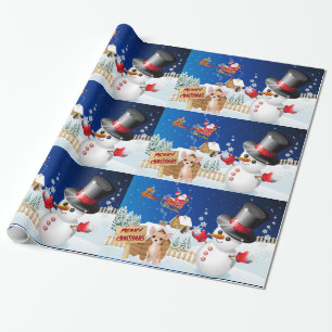 Frohe Weihnacht-Chihuahua mit eisigem Geschenkpapier