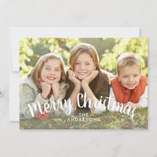 Frohe Weihnacht-einfaches Skript-Feiertags-Foto Feiertagskarte