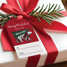 Frohe Weihnacht-Eisbär-Baum-Lieferung Geschenkanhänger