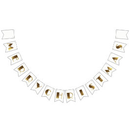 Frohe Weihnacht-elegante goldene Text-Typografie Wimpelkette