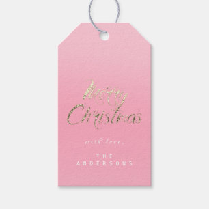 Frohe Weihnacht-Geschenk Script Goldhellen RosaRo Geschenkanhänger