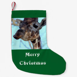 Frohe Weihnacht-Giraffen-Foto Kleiner Weihnachtsstrumpf