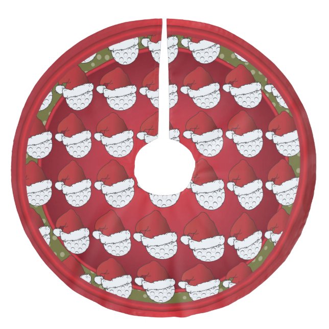 Frohe Weihnacht-Golf-Liebhaber Polyester Weihnachtsbaumdecke (Vorderseite)