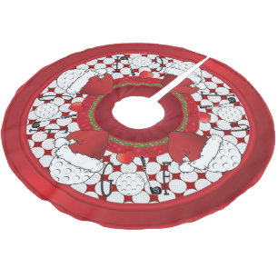 Frohe Weihnacht-Golf-Liebhaber Polyester Weihnachtsbaumdecke