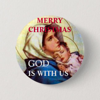 FROHE WEIHNACHT-GOTT IST MIT US-KNOPF BUTTON