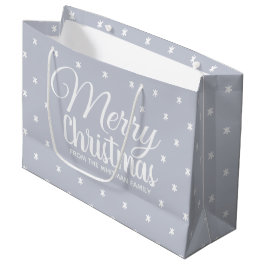 Frohe Weihnacht-Grau Große Geschenktüte