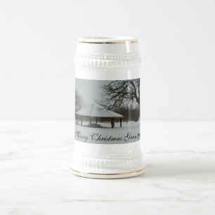 Frohe Weihnacht-Großvater-Bier Stein Bierglas