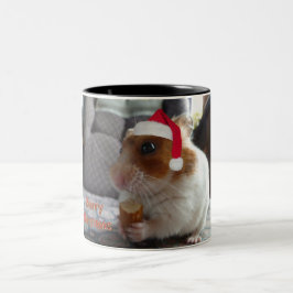 Frohe Weihnacht-Hamster Zweifarbige Tasse