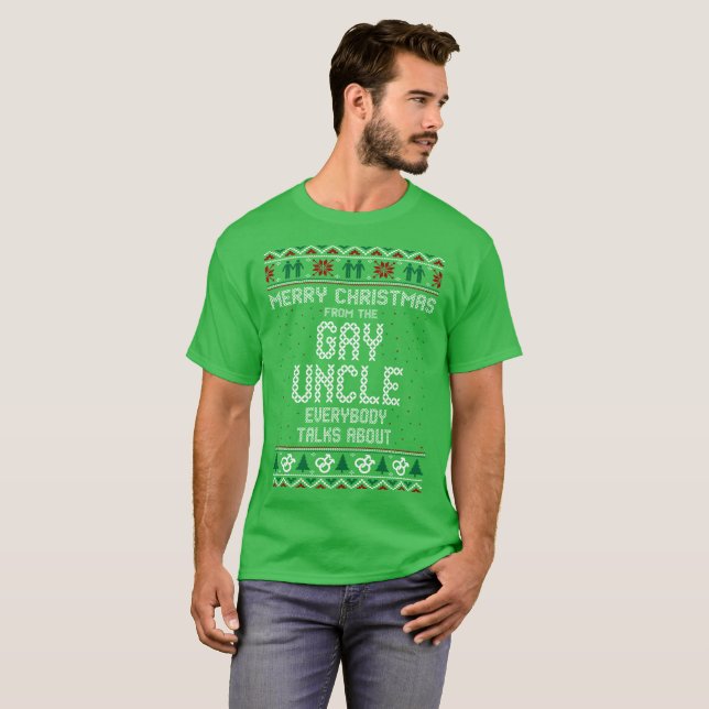 Frohe Weihnacht-homosexueller Onkel Sweater Ugly T-Shirt (Vorne ganz)