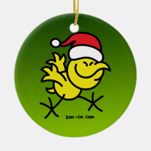 Frohe Weihnacht-Huhn Keramik Ornament