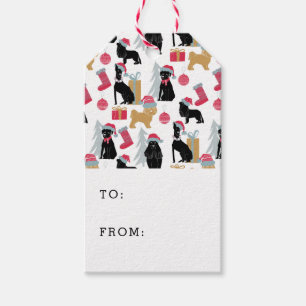 Frohe Weihnacht-Hundemuster Geschenkanhänger