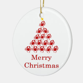 Frohe Weihnacht-Krabbe Keramik Ornament