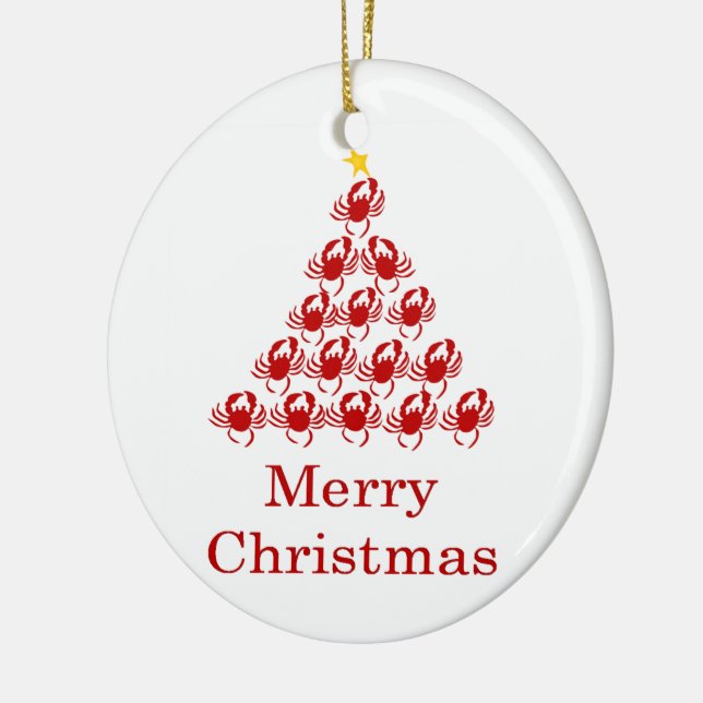 Frohe Weihnacht-Krabbe Keramik Ornament (Links)