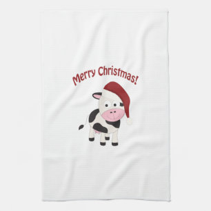 Frohe Weihnacht-Kuh Küchentuch