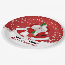 Frohe Weihnacht-Mistelzweig-SanktpapierTeller Pappteller