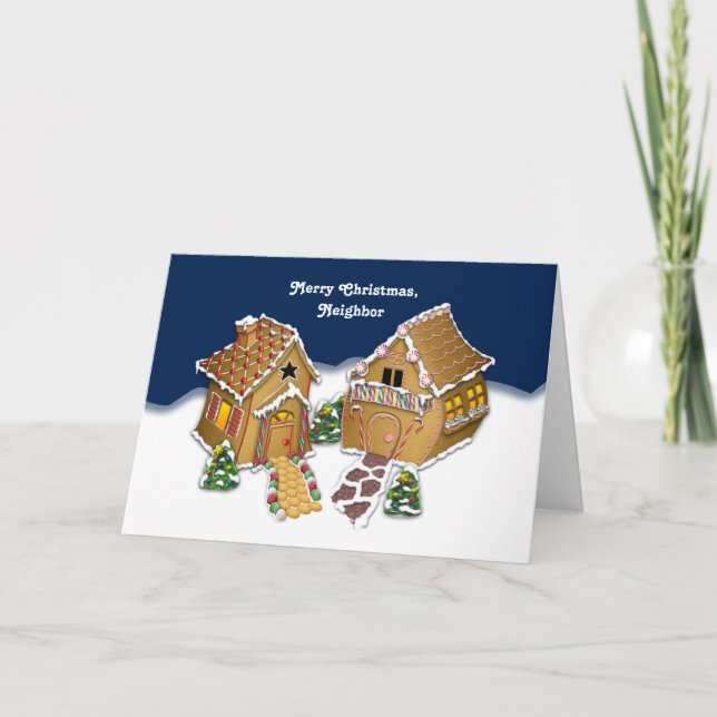 Frohe Weihnacht-Nachbar Feiertagskarte (Vorderseite)