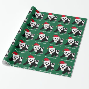 Frohe Weihnacht-niedliche Panda-Bärn-Gewohnheit Geschenkpapier