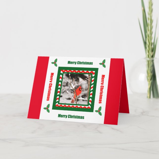 Frohe Weihnacht-NordKardinals-Weihnachtskarte Feiertagskarte (Vorderseite)