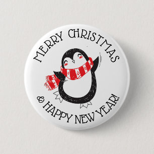 FROHE WEIHNACHT-PINGUIN-KNOPF BUTTON