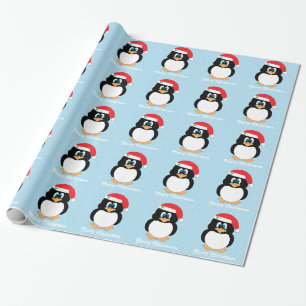 Frohe Weihnacht-Pinguin-Packpapier Geschenkpapier